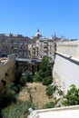 Valletta, Malta, August 2019. Vertical view of the old moat of the fort of St. Elmo.