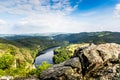 View of Vltava river from Solenice viewpoint, Czech Republic. Royalty Free Stock Photo