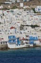 Nice Views From The High Seas Of The Little Venice Neighborhood In The City Of Chora On The Island Of Mykonos. Art History Archite Royalty Free Stock Photo