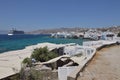 Nice Views Of The Little Venice Neighborhood & Cruise In The City Of Chora On The Island Of Mykonos. Art History Architecture. Royalty Free Stock Photo