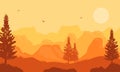 Nice views nature in edge of city on afternoon. Vector illustration