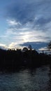 Nice village view with water and sky.