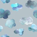 Nice watercolor clouds seamless background