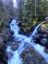 Water fall in the forrest in Norway, the west coast. Mindfullness sound Royalty Free Stock Photo