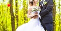 Nice wedding bouquet in bride's hand Royalty Free Stock Photo