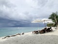 White sand beach at Sunset Aninuan Beach Puerto Galera, Philippines Royalty Free Stock Photo