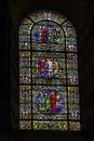 Stained glass window in the cathedral of blois, france Royalty Free Stock Photo