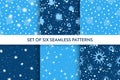 Nice winter abstract seamless repeat pattern set. Royalty Free Stock Photo