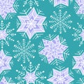 Nice winter snowflake set. Vector seamless pattern. Royalty Free Stock Photo