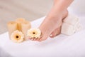 Nice woman having foot treatment Royalty Free Stock Photo