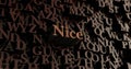 Nice - Wooden 3D rendered letters/message
