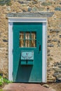 Nice wooden door with window in Historic New Hope, PA Royalty Free Stock Photo