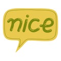 Nice Word Speech Bubble Cloud Chat Lettering Vector