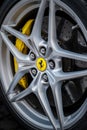 A nice yellow Ferrari wheel Royalty Free Stock Photo