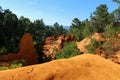 The nice yellow and red sandstone rocks by Roussillon in France