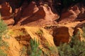 The nice yellow and red sandstone rocks by Roussillon in France