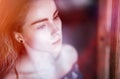 A nice young girl with wet hair Royalty Free Stock Photo