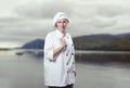 Nice young woman chef Royalty Free Stock Photo