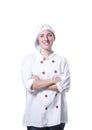 Nice young woman chef with cross arms Royalty Free Stock Photo