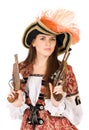 Nice young woman with guns Royalty Free Stock Photo