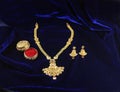 Gold women necklace with earrings