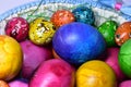 Easter eggs in various colors Royalty Free Stock Photo