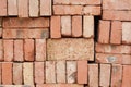 Nicely stacked pile of red bricks Royalty Free Stock Photo