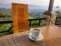 A Nicest Cup Of Coffee On A Hill Top Royalty Free Stock Photo