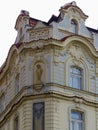 Niche with a cherubin of an ancient building of Prague to Czech Republic.
