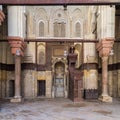 Niche - Mihrab - and pulpit - Minbar - of Mosque of Sultan Qalawun, Old Cairo, Egypt Royalty Free Stock Photo