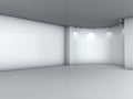 Niche with spotlights for exhibit in grey interior