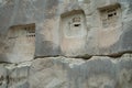 Niches carved into the rock.