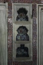 Niches with oriental ornaments in the wall in the Ottoman palace. Close-up. Vertical Royalty Free Stock Photo