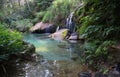 The Nicho waterfalls in the Cuban tropical forest Royalty Free Stock Photo