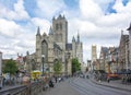 Nicholas church, Belfort tower and St. Bavo Cathedral, Gent, Belgium
