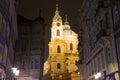 Nicholas Church in Mala Strana, Prague, Czech Republic (Night view) Royalty Free Stock Photo