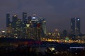 nicht Moscow city panorama from the observation deck Sparrow Hills Royalty Free Stock Photo