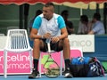 Nick Kyrgios of Australia waiting at an Exhibition match