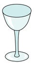 Nick and Nora cocktail glass. Stylish hand-drawn doodle cartoon style gin colored vector illustration. For party card