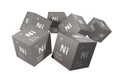 Nickel, 3D rendering of symbols of the elements of the periodic table Royalty Free Stock Photo