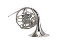 Nickel French horn , Horn, Brass Music Instrument Isolated on White background Royalty Free Stock Photo