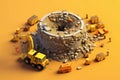 nickel metal mining with 3d low poly isometric illustration, generative AI