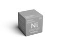 Nickel. Transition metals. Chemical Element of Mendeleev\'s Periodic Table.. 3D illustration