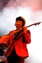 Nicky Wire, guitarist of the Welsh band Manic Street Preachers, performs at Palau Sant Jordi