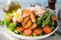 Nicoise salad with tuna, beans, vegetables and potatoes Royalty Free Stock Photo