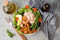 Nicoise salad with tuna, beans, vegetables and potatoes Royalty Free Stock Photo