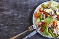 Nicoise salad with tuna, green beans, basil and fresh vegetables Royalty Free Stock Photo