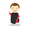 Nicola Machiavelli cartoon character. Vector Illustration.