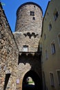 Nicolai tower from the narrow streets of Bautzen old town Royalty Free Stock Photo