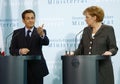 Nicolas Sarkozy, Angela Merkel Royalty Free Stock Photo